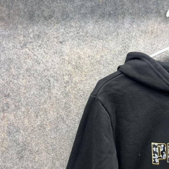 Puma Hoodie Dress Womens Small Black Camo Logo Fleece Sweatshirt Tunic - Picture 8 of 10